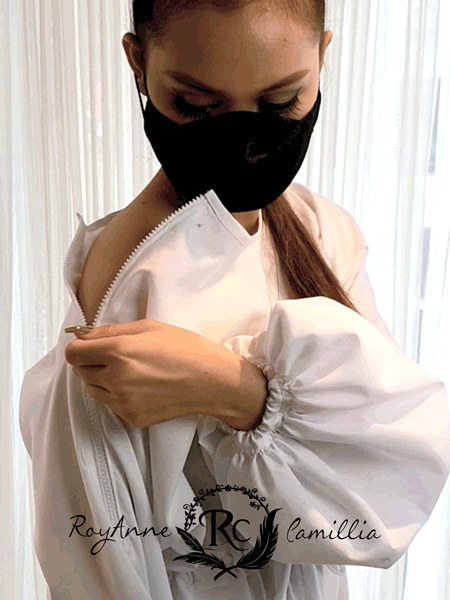 shoulder zipper jumpsuit by RoyAnne Camillia